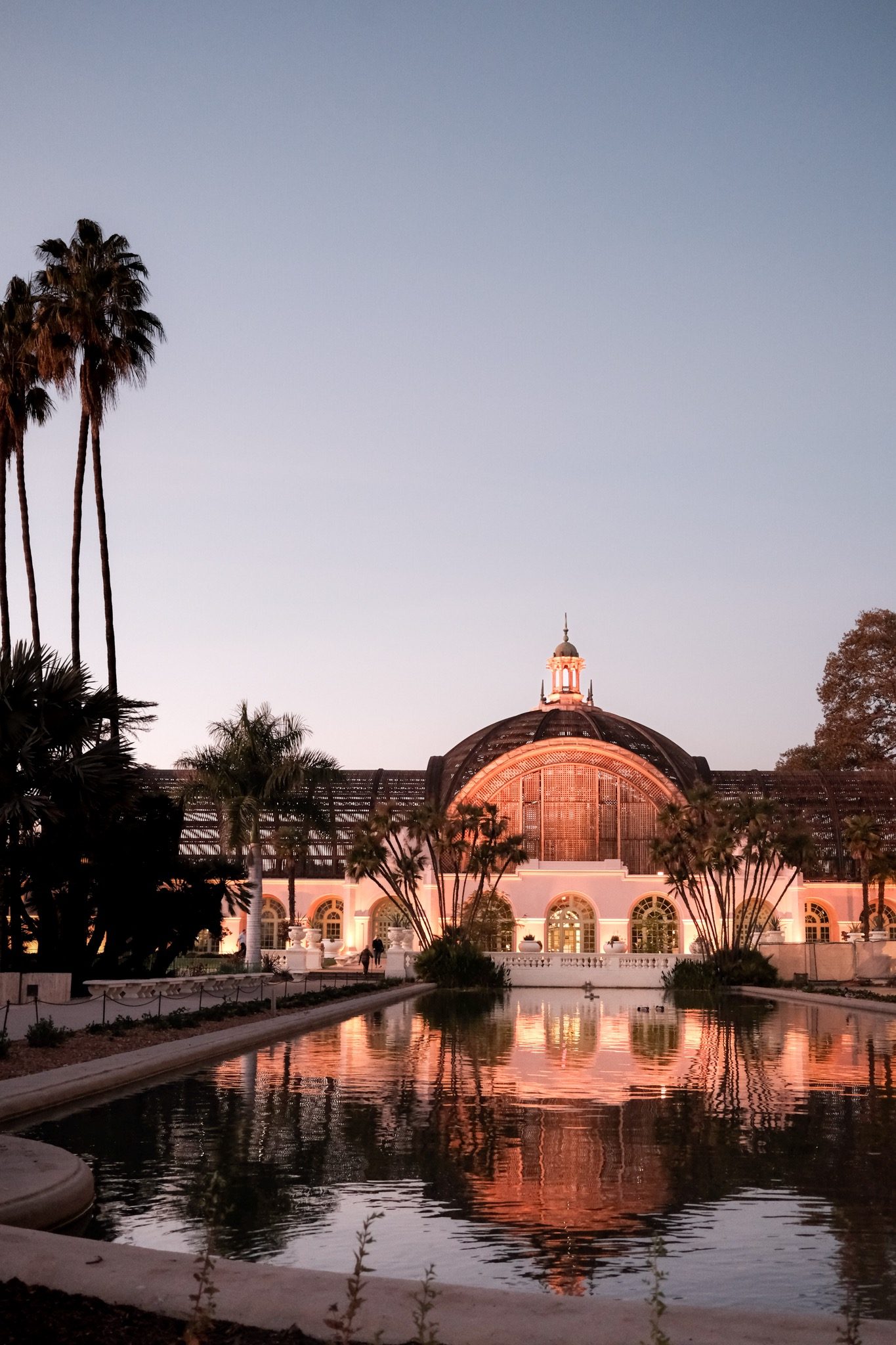 Botanical Building at dusk in Balboa Park